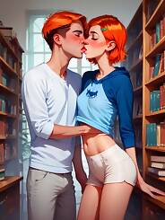 Gwen And Boyfriend In The Library (Chapter 001). Artist: AICharGen.